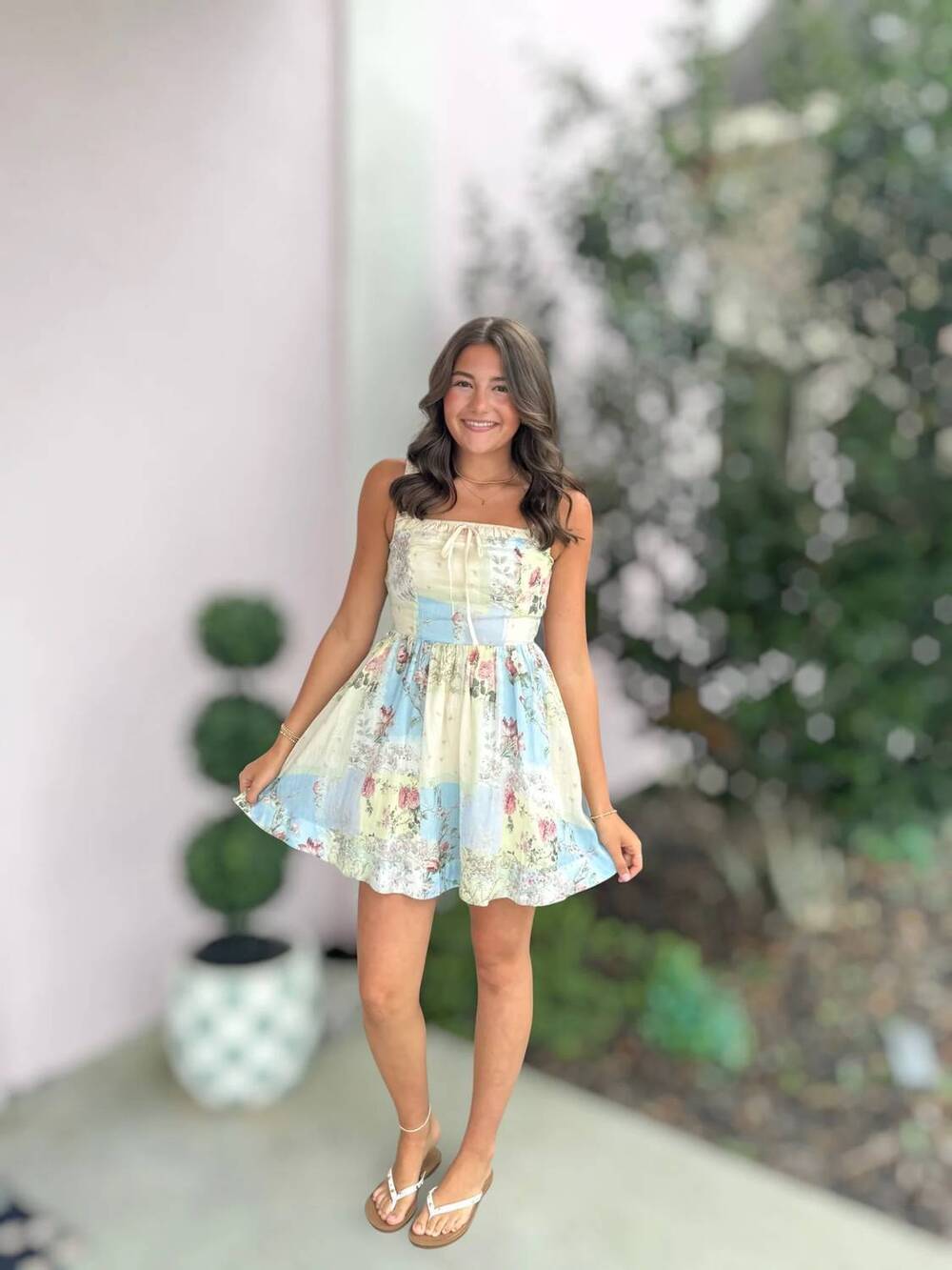 NEW MABLE bloomed to perfection mini dress in blue multi - Picture 3 of 4